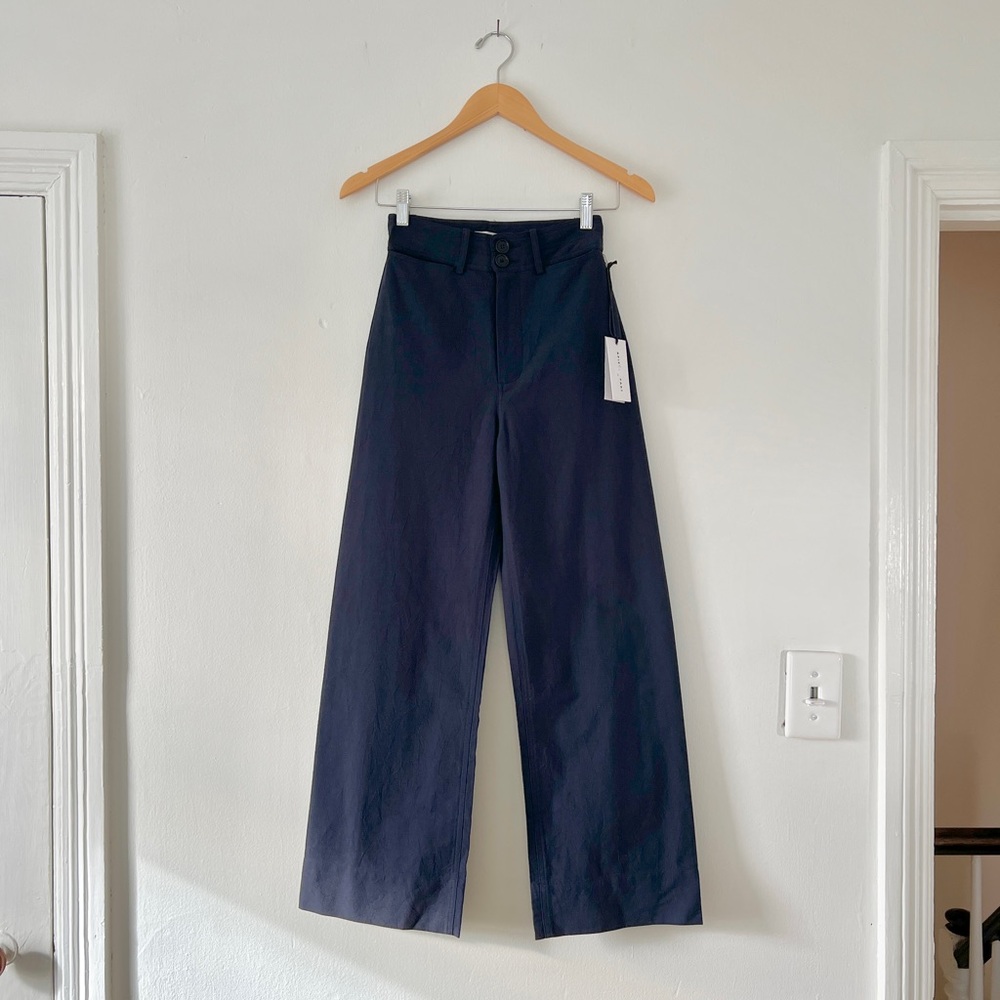 Apiece Apart Navy Wide Leg Pants